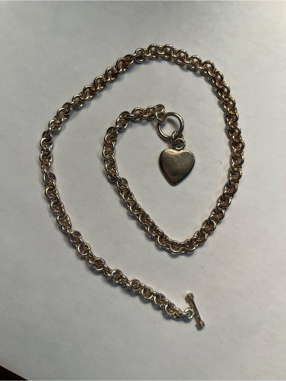 Sterling Silver Heart Clasp Necklace